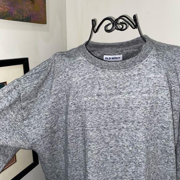 Old Navy Grey Sweatshirt Size Medium Dropped Shoulder Crew Neck Soft Fleece - Picture 7 of 8